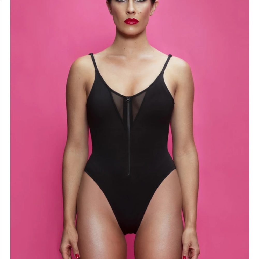 TA3 Swim “Hi Cut Zippy” sculpting one piece swimsuit